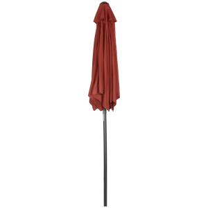 Parasoll Ø196 cm – Sexkantigt Roterande Parasoll med Vev – Hopfällbart och Stabilt Solskydd för Balkong, Trädgård och Strand – Svart Marknadsparaply i Hållbar Design