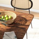 Matbord Köksbord Hopfällbart Rustikbrun av Trä för Små Rum Mobilt Bord med Öppen Hylla för 6 Personer 130 x 80 x 74 cm