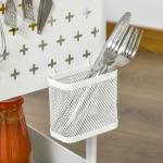 Rullvagn med 3 Lådor, Praktisk Kökshylla på Hjul, Smidig Förvaring för Kök och Kontor, Vit, 51,5 x 32 x 75,6 cm