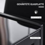Matbord Köksbord Svart av Härdat Glas och Metall för 4 Personer Modernt Matbordsset med LED Belysning 120 x 60 x 75 cm