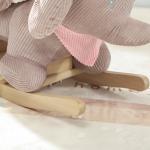 Gungdjur Elefant Stabil Brun Trä och Plysch för Småbarn 1,5 till 3 År med Interaktiva Ljud Mjuk Sits 65x35x50 cm