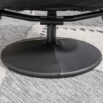 Relaxstol TV-Stol Svart av Konstläder och Metall för Vardagsrum och Sovrum Snurrbar Klädd Stol med Pall och Liggfunktion