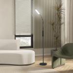 LED Golvlampa med 5 Lägen, Minnesfunktion och Justerbar Ljusstyrka i Stål, Svart