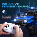 Barnelbil Elbil Barn Blå av Plast och Metall för Barn 3-6 År 12 V Fordon med 2,4 G Fjärrkontroll och Musik 3-5 km/h