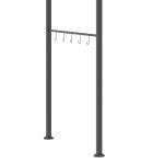 Grillpaviljong Stabil Grå Stål för Trädgård och Uteplats med Regnskydd och Krokar för Redskap Robust Tak för Grillning 215 x 150 x 174/220 cm