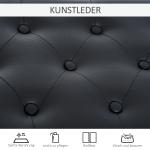 Pianopall med Dolt Förvaringsutrymme, Pianostol med Konstläderkudde, Klaviaturpall i Massivt Trä, 76 x 36 x 50 cm, Svart