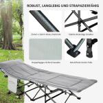 Hopfällbar Tältsäng med Madrass, Bekväm Campingsäng med Sidoficka, Robust Extrasäng för Gäster och Utflykt, Ljusgrå, 150 kg