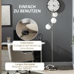 Golvlampa Stålampe Silver Vit av Glas och Metall för Vardagsrum med 3 Glasskärmar E27 Sockel Modern Belysning 169 cm 40 W