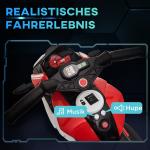 Elektrisk Barnmotorcykel, Ljus och Ljud, 3 km/h, Laddningsbar, Plast och Metall, Svart/Röd