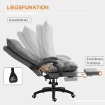 Massagekontorsstol Ergonomisk med Infällbart Fotstöd Höjdjusterbar för Kontor Svart