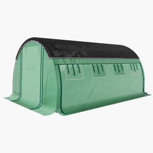 Växthus Filmtunnel med 8 Fönster Grön av PE Plast för Trädgård Vintertätt Tomathus med Rulldörrar 4 x 3 x 2 m