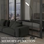 LED Golvlampa med 5 Lägen, Minnesfunktion och Justerbar Ljusstyrka i Stål, Svart