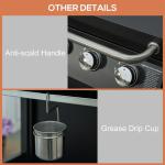 Gasolgrill med 3 Brännare, Mobil Grillvagn med Sidobord och Hjul, Perfekt för Sommarens BBQ-Fester, Svart, 121 x 55 x 109 cm