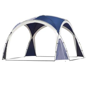 Kupoltält Campingtält Blå av Polyester för 6-8 Personer Trädgårdstält Partytält för Terrass Rymlig Design 3,5 x 3,5 x 2,22 m
