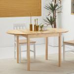 Fällbart Matbord i Trä, Drop Leaf Design, för 6 Personer, Naturträ, 140 x 70 x 75 cm