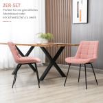 Matsalsstolar Köksstolar Set om 2 Rosa av Sammet och Stål för Vardagsrummet Retrodesign Stol med Ryggstöd