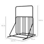 Cykelställ Cykelhållare Svart av Stål för 4 Cyklar Väderbeständigt Ställ med Handtag på Båda Sidor 102 x 92 x 130 cm