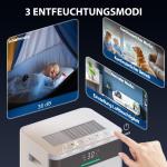 Luftavfuktare med Timer Vit Plast för Källare och Badrum Effektiv Avfuktare med 4.5 l Tank och LED Display Förebygger Mögel och Fukt Tystgående
