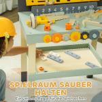 Leksaksverktyg Arbetsbänk Ljusblå av Plast för Barn 3-6 År Verktygsbänk med Skruvmejsel och Tillbehör 58 x 31 x 77,5 cm