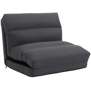 Sittsäck Bäddsoffa Ergonomisk Mörkgrå Tyg för Gäster och Gaming Hopfällbar Ryggstöd Bekväm Design 70x72x56 cm