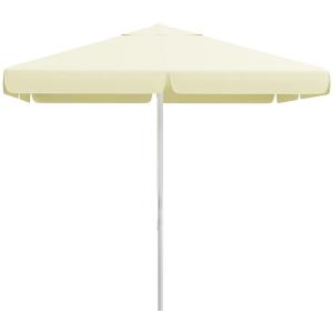 Parasoll Balkongparasoll Beige av Aluminium och Polyester för Uteplats Höjdjusterbart Strandparasoll 2,5 x 2,5 m