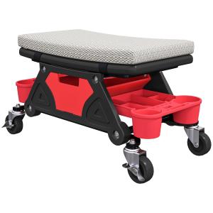 Rullande Verkstadspall med Hjul, 35 cm, 135 kg Lastkapacitet, Grå