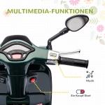 Elmotorcykel Barnmotorcykel Mörkgrön av Plast och Metall för Barn 3-6 År 6V Fordon med MP3 och LED Strålkastare 3 km/h