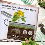 Upphöjd Bädd Planteringslåda Silver av Metall för Trädgård och Balkong Blomsterlåda med Öppen Botten Robust Odlingslåda 195 x 62 x 30 cm