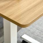 Höj- och Sänkbart Laptopbord på Hjul, Mobilt Sidobord för Soffa och Säng, Smidig Arbetsplats för Hemmet, Natur/Vit, 70-110 cm