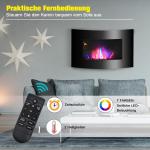 Elspis Kamin Elektrisk Svart Rostfritt Stål och Glas 2 Effektnivåer 900/1800 W med LED Eldeffekt 65 X 11,4 X 52 Cm