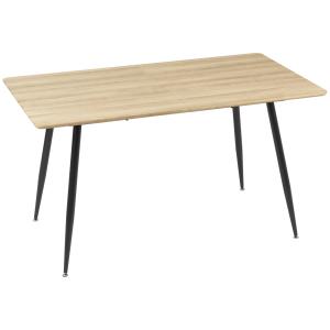 Matbord i Skandinavisk Stil, för 4 Personer, Trälook, Natur + Svart, 140 x 80 x 76 cm
