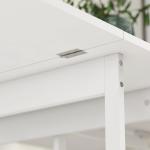 Hopfällbart Matbord i Industristil för upp till 4 Personer med Öppna Hyllor Hållbar och Stabil Vit Metall och Spånskiva för Kök