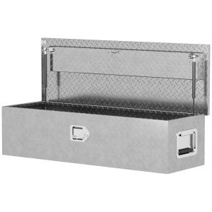 Verktygslåda Förvaringslåda med Sidohandtag och Lås Silver av Aluminium för Lastbil och Släpvagn Trailerförvaring 99 x 33 x 25,5 cm