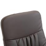 Snurrbar TV-Fåtölj med Pall, Bekväm Relaxstol med Massage och Liggfunktion, Mjukt Konstläder för Avkoppling, Brun, 76 x 81 x 105 cm
